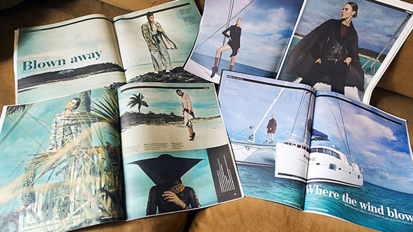 时尚杂志刊物从巴哈马双体船包租