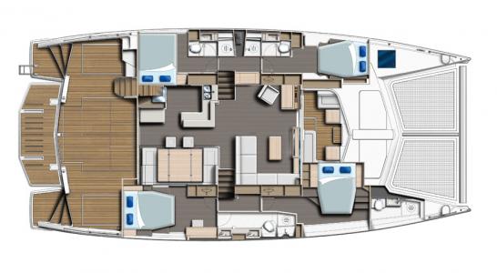 Leopard 58 Catamaran Layout